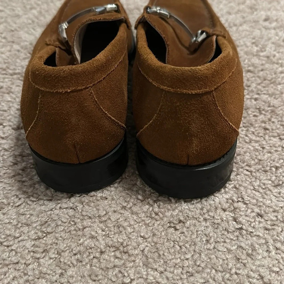 Stacy Adams Men’s Sliver Buckle Round Toe Brown Suede Leather Loafers - Picture 6 of 7